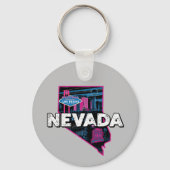 Porte-clés Silhouette Rétro du Nevada (Recto)