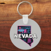 Porte-clés Silhouette Rétro du Nevada (Recto)