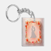 Porte-clés Silhouette romantique d'un couple (Devant gauche)
