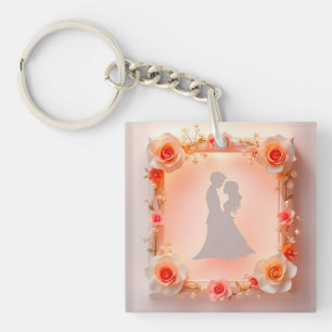 Porte-clés Silhouette romantique d'un couple