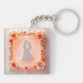 Porte-clés Silhouette romantique d'un couple (Dos)