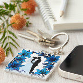 Porte-clés Silhouette romantique d'un couple (Devant Droit)