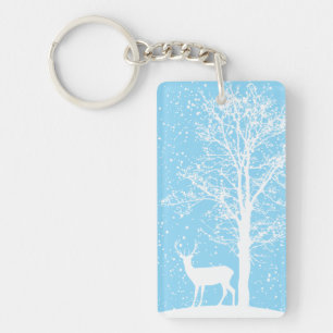 Porte-clés Silhouette sereine d'hiver