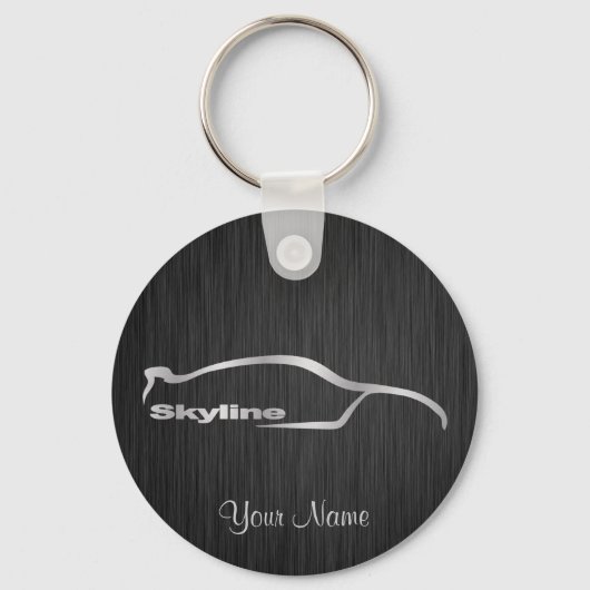 Porte-clés Silhouette Silver Skyline avec élégant dossier noi (Recto)