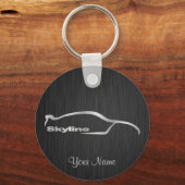 Porte-clés Silhouette Silver Skyline avec élégant dossier noi (Recto)