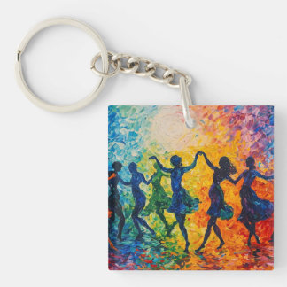 Porte-clés Silhouettes colorées dansant