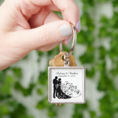 Porte-clés Silhouettes du jour de mariage Porte - clé personn (main)