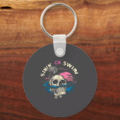 Porte-clés Silly Tropical Sunset Skull Sink Ocean Swim (Recto)