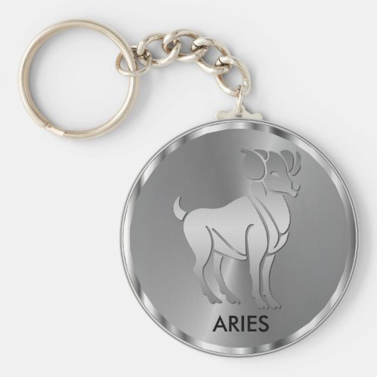 Porte-clés Silver Aries ♈ the Ram - Zodiac Sign (Devant)