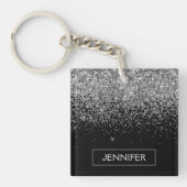 Porte-clés Silver Black Parties scintillant Girl Monogramme N (Devant)
