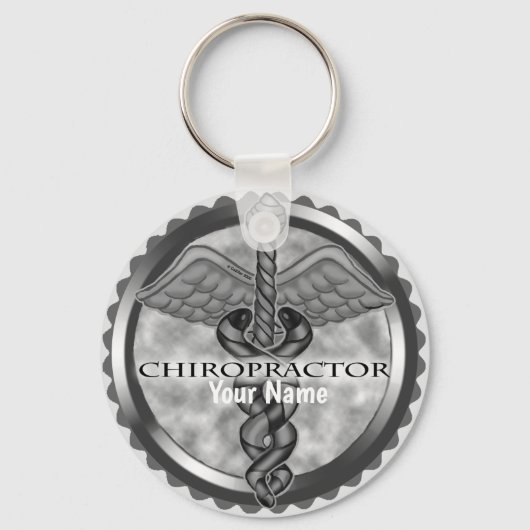 Porte-clés Silver Chiropractor custom name keychain (Recto)
