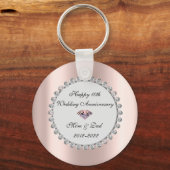 Porte-clés Silver Diamonds Rose Gold 10e anniversaire Mariage (Recto)