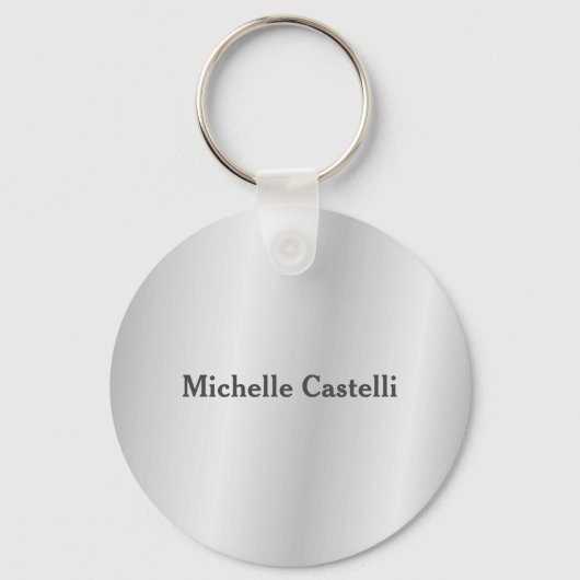 Porte-clés Silver Grey Professionnel Unique Classique Simple (Recto)