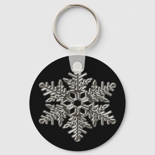 Porte-clés Silver Metal Deco Snow Fall Snowflakes (Recto)