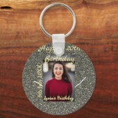Porte-clés Silverglitter photo 20e anniversaire ajouter nom d (Recto)