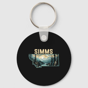 Porte-clés Simms Montana Outdoor Art Randonnée Rétro