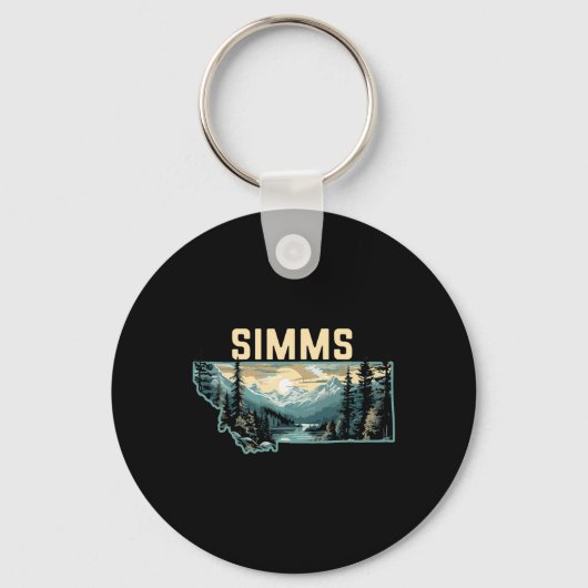 Porte-clés Simms Montana Outdoor Art Retro Hiking  (Recto)