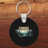 Porte-clés Simms Montana Outdoor Art Retro Hiking  (Recto)