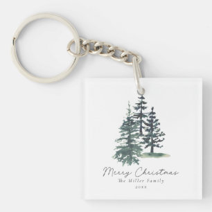 Porte-clés Simple arbre de Noël élégant   Pin