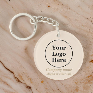 Porte-clés Simple beige minimaliste