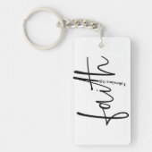 Porte-clés Simple Black Faith Bible Verse Calligraphie Texte (Devant)