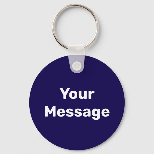 Porte-clés Simple bleu foncé et blanc Modèle de message (Recto)