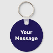 Porte-clés Simple bleu foncé et blanc Modèle de message (Verso)