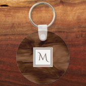 Porte-clés Simple Brown foncé Marbre subtil Monogramme modern (Recto)