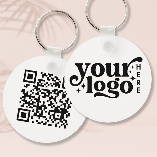 Porte-clés Simple Business Logo Code QR de l'entreprise promo