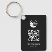 Porte-clés Simple Code QR Noir Logo Entreprise (Recto)