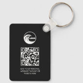 Porte-clés Simple Code QR Noir Logo Entreprise (Verso)