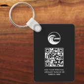 Porte-clés Simple Code QR Noir Logo Entreprise (Recto)