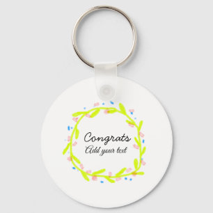 Porte-clés Simple congratulation graduation add your