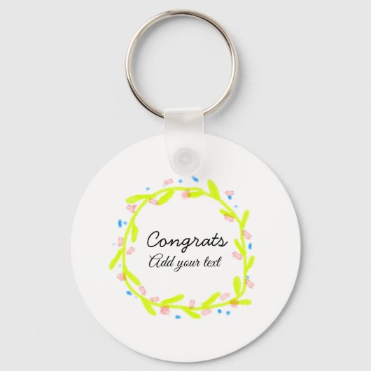 Porte-clés Simple congratulation graduation add your (Recto)