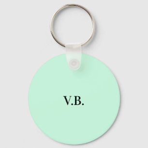 Porte-clés Simple couleur unie ajouter nom texte monogramme