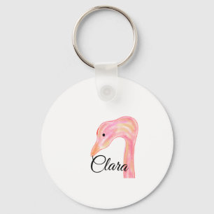 Porte-clés Simple cygne rose rouge visage aquarelle animal pe