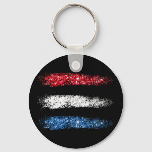 Porte-clés *~* Simple Drapeau Américain Abstrait Brosse Strok