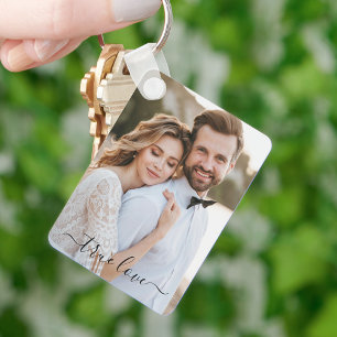 Porte-clés Simple écriture True Love Photo