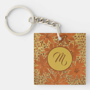 Porte-clés Simple Élégant Monogramme Or Éparkle