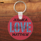 Porte-clés simple élégant rose valentine, doux pour couple (Recto)