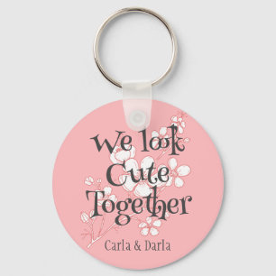 Porte-clés simple élégant rose valentine, Sweet for Friends