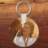 Porte-clés Simple Elegant Script 2 Photo (Verso)