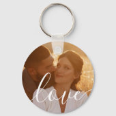 Porte-clés Simple Elegant Script 2 Photo (Verso)