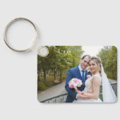 Porte-clés Simple Élégant Script Mariage Photo Rose Love (Verso)