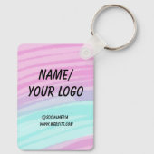 Porte-clés simple et minimal ajouter votre logo aquarelle (Verso)