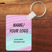 Porte-clés simple et minimal ajouter votre logo aquarelle (Verso)