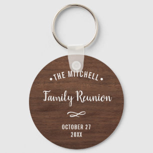 Porte-clés Simple Family Reunion Keepsake Rustic Wood Look