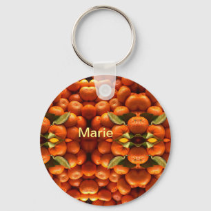 Porte-clés Simple fruit orange ajouter nom minimal personnali