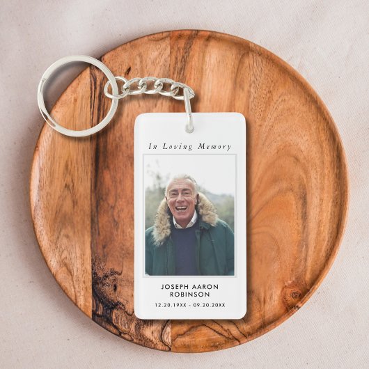 Porte-clés Simple Funérailles Photo Sympathy Prière commémora