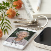 Porte-clés Simple Gold Heart Photo Poem Memorial (Devant droit)